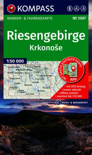 KOMPASS Wanderkarte 2087 Riesengebirge, Krkonose 1:50.000
