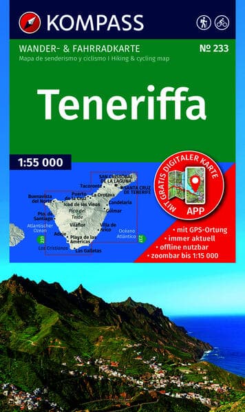 KOMPASS Wanderkarte 233 Teneriffa 1:50.000