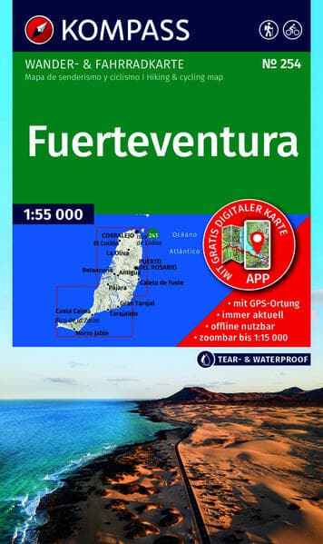 KOMPASS Wanderkarte 254 Fuerteventura 1:55.000