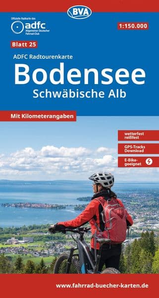 BVA ADFC Radtourenkarte Bodensee Schwäbische Alb 1:150.000