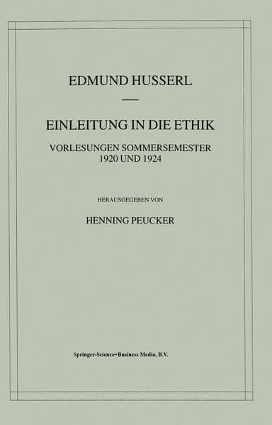 Einleitung in die Ethik