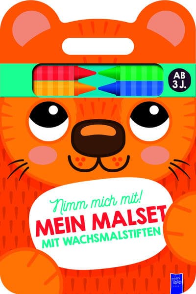 Nimm mich mit: Mein Malset mit Wachsmalstiften 3+ (Cover Katze)