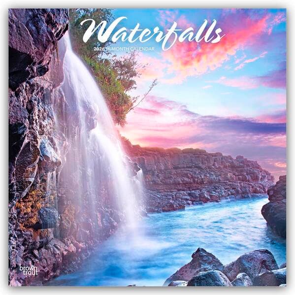 Waterfalls - Wasserfälle 2026 - 16-Monatskalender