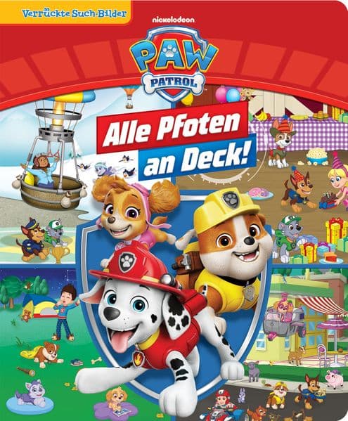 PAW Patrol - Alle Pfoten an Deck! - Verrückte Such-Bilder, groß - Wimmelbuch - Pappbilderbuch mit wattiertem Umschlag