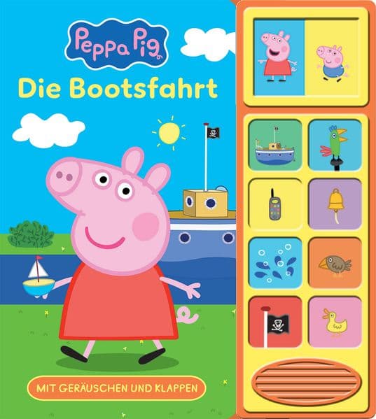 Peppa Pig - Die Bootsfahrt - Klappen-Geräusche-Buch mit 10 Sounds - Pappbilderbuch - Peppa Wutz