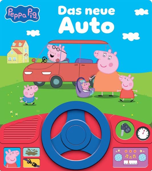 Peppa Pig - Das neue Auto - Soundbuch - Pappbilderbuch mit beweglichem Lenkrad und 8 spannenden Geräuschen für Kinder ab 3 Jahren - Peppa Wutz