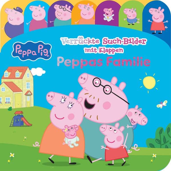 Peppa Pig - Verrückte Such-Bilder mit Klappen - Peppas Familie - Pappbilderbuch mit 20 Klappen - Wimmelbuch für Kinder ab 18 Monaten - Peppa Wutz