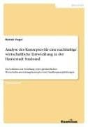 Analyse des Konzeptes für eine nachhaltige wirtschaftliche Entwicklung in der Hansestadt Stralsund