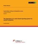 The importance of a value based reporting system for quoted companies