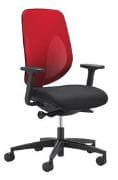 GIROFLEX Bürostuhl 353 mit Armlehnen, schwarz/rot