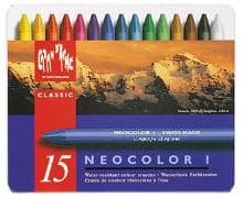 CARAN D'ACHE Neocolor(TM) I permanent Wax Classic in Metallschachtel, 15 Farben