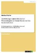 Auswirkungen unterschiedlicher Preisstrategien im Online-Handel auf das Käuferverhalten