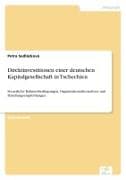 Direktinvestitionen einer deutschen Kapitalgesellschaft in Tschechien