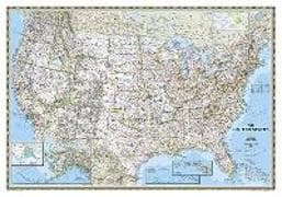 National Geographic United States Wall Map - Classic (43.5 X 30.5 In)