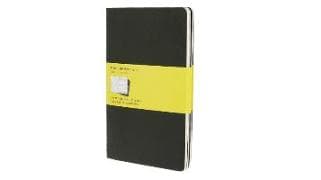 Moleskine Cahier Journal (Set of 3), Large, Squared, Black, Soft Cover (5 x 8.25)