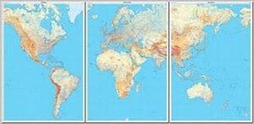 IGN Weltkarte physisch Le monde