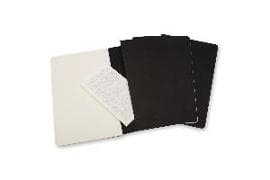 Moleskine Cahier Journal (Set of 3), Large, Plain, Black, Soft Cover (5 x 8.25)