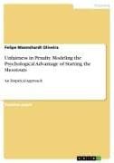 Unfairness in Penalty. Modeling the Psychological Advantage of Starting the Shootouts