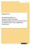 Korrelationsanalyse zu Marktwert-Buch-Verhältnis, Marktkapitalisierung und der Performance von Aktien. Gibt es eine signifikante Korrelation?