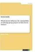 Which factors influence the sustainability of self help group projects in Taita Taveta District?