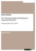 Die Verlustnutzungsbeschränkung bei Kapitalgesellschaften