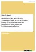 Brandschutz und Betriebs- und Anlagensicherheit. Welche Bedeutung kommt dem anlagentechnischen Brandschutz in der modernen Produktionswirtschaft zu?