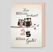 Doppelkarte. Silberne Hochzeit Donna May