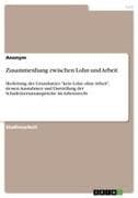 Zusammenhang zwischen Lohn und Arbeit