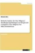 Kritische Analyse der Due Diligence. Handlungsempfehlungen am Beispiel der Compliance Due Diligence bei M&A-Transaktionen