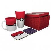 POKEMON - Glas XXL + Tasse + 2 Untersetzer "Pokéball"