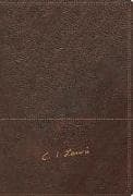 RVR, Biblia Reflexiones de C. S. Lewis, Interior a dos colores, Leathersoft, Café, Comfort Print