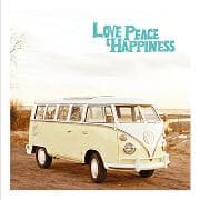 Mini-Doppelkarte / love, peace &happiness