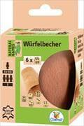 Lederwürfelbecher mit 6 Würfeln