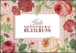 Doppelkarte. Gute Besserung (Blumen)