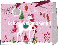 Geschenktasche. Medium - Weihnachtliches Einhorn