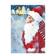 Doppelkarte. Glitzer Weihnachtsmann