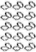 Peel Off Sticker, Ringe, silber