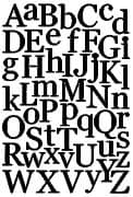 Peel Off Sticker, Alphabet, silber