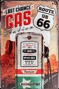 Blechschild. US Highways / Route 66 Gas Station