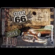 Blechschild. US Highways / Route 66 Road Trip