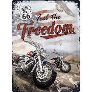 Blechschild. US Highways / Route 66 Freedom