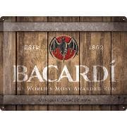Blechschild. Bacardi / Wood Barrel Logo