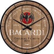 Wanduhr. Bacardi / Wood Barrel Logo / Ø 31.0 cm