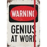 Notizbuch. Achtung / warning, genius at work / A5