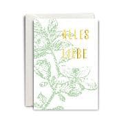 MP-Karten, LP - B6 hd, Floral Grün, Alles Liebe, HF Gold