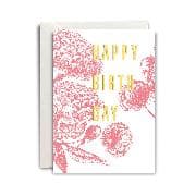 MP-Karten, LP - B6 hd, Floral Coral, Happy Birthday, HF Gold