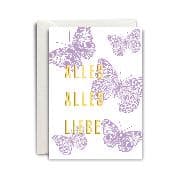 MP-Karten, LP - B6 hd, Schmetterling Violet, Alles Liebe, HF Gold