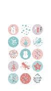 W-Sticker, Button, Pastell, 4 Bogen