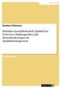 Hybrides Geschäftsmodell. Qualität bei E-Services. Einflussgrößen und Herausforderungen im Qualitätsmanagement