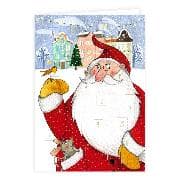 Adventskalender-Doppelkarte. Weihnachtsmann
